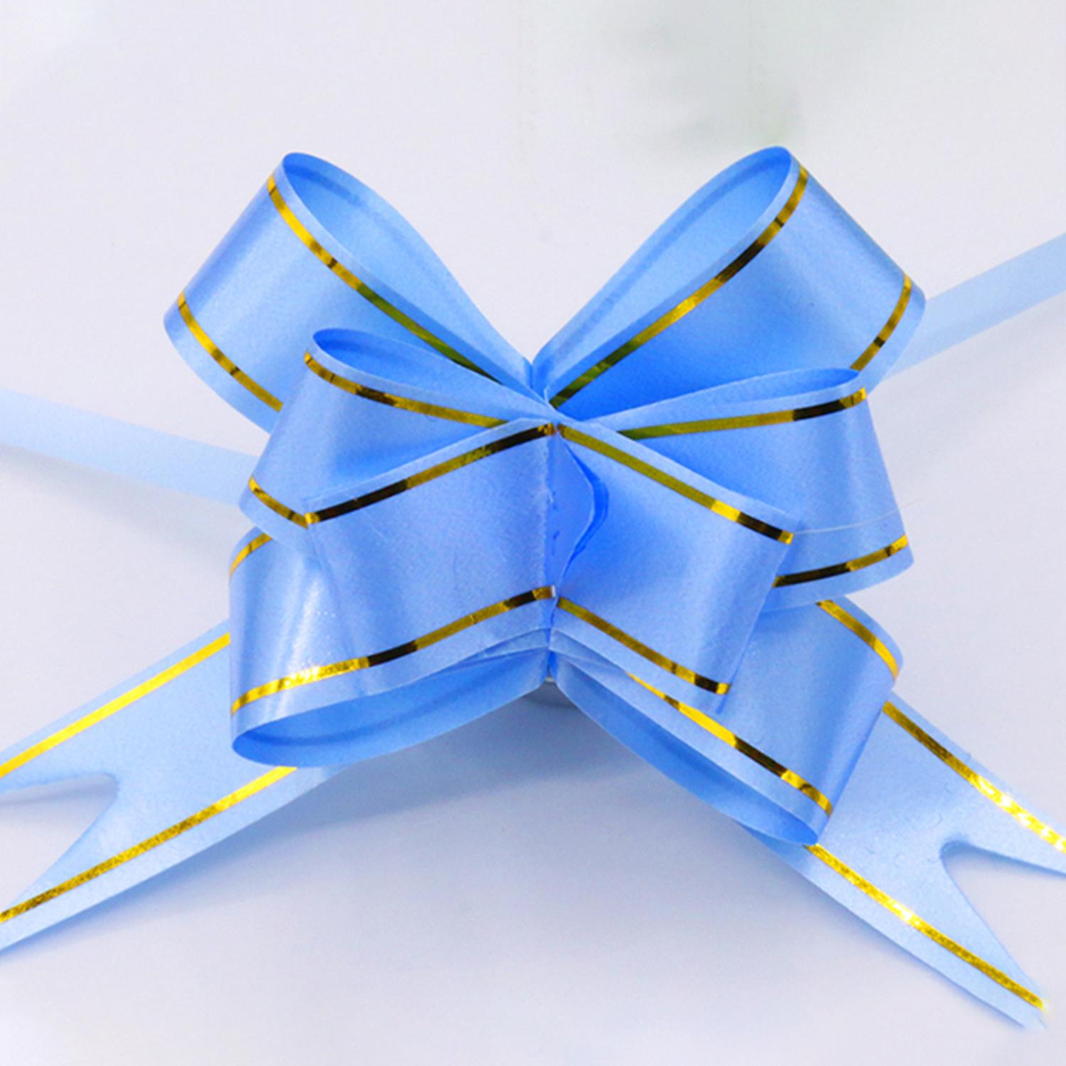 35CM PULL FLOWER RIBBON SKY BLUE