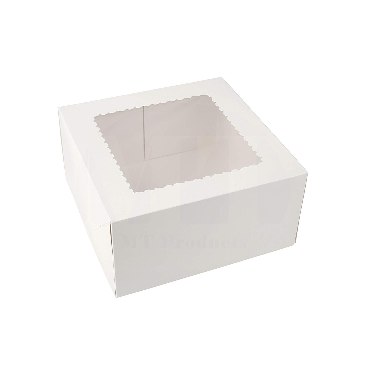 5" X 5" X 4" WHITE WINDOW CAKE BOX