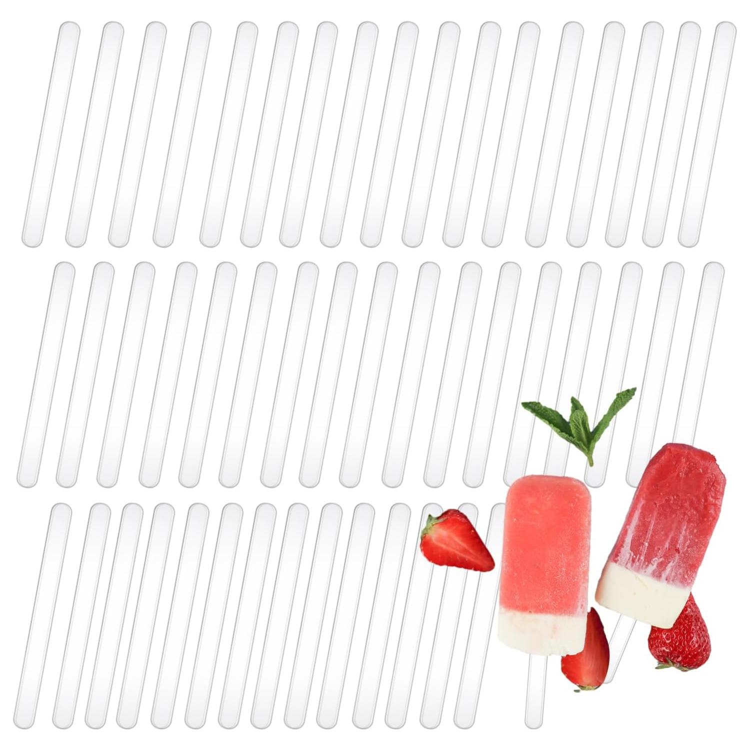 50PC CLEAR ACRYLIC POPSICLES SLIDES PLAIN