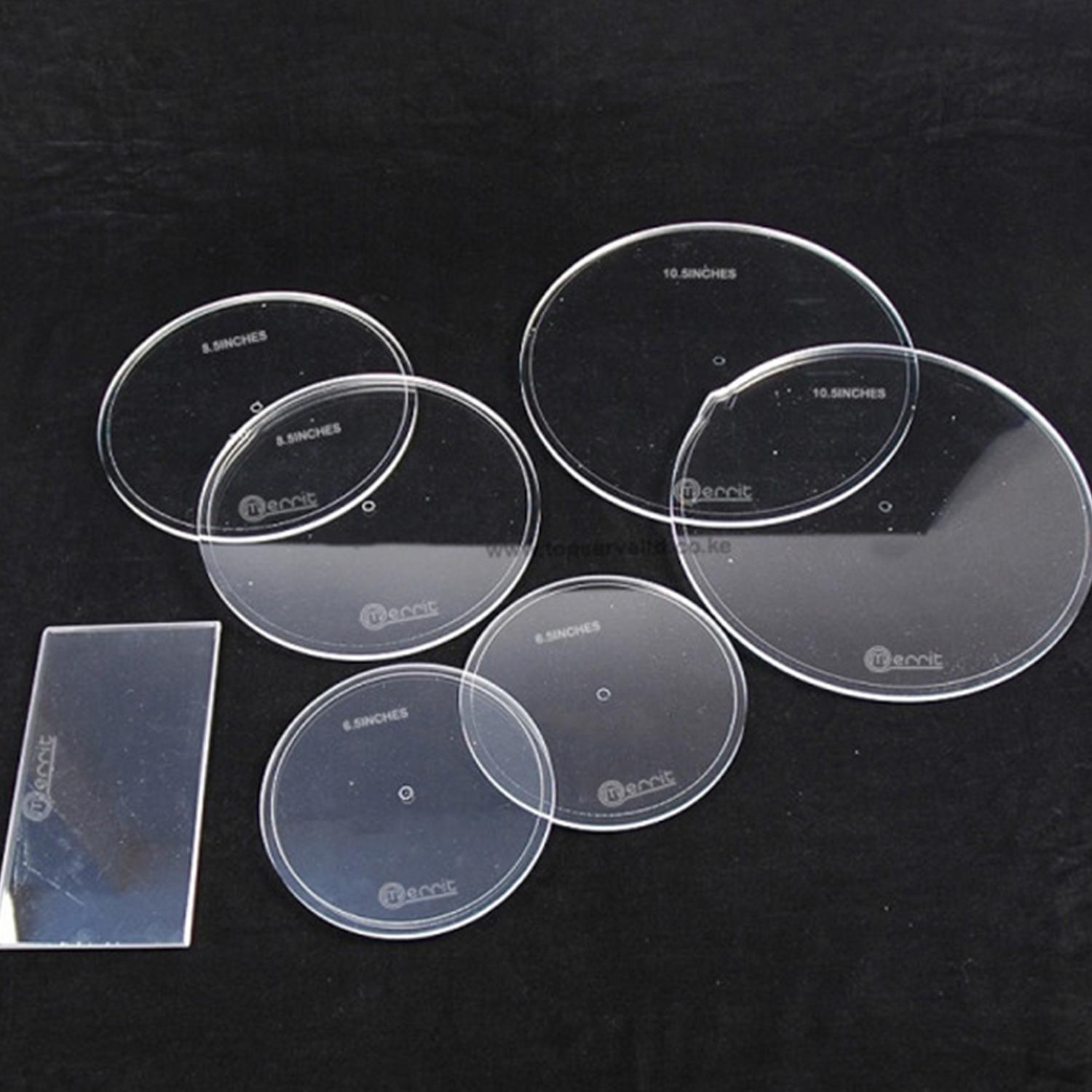 6PC ROUND ACRYLIC DISC SET WITH SCRAPPER
