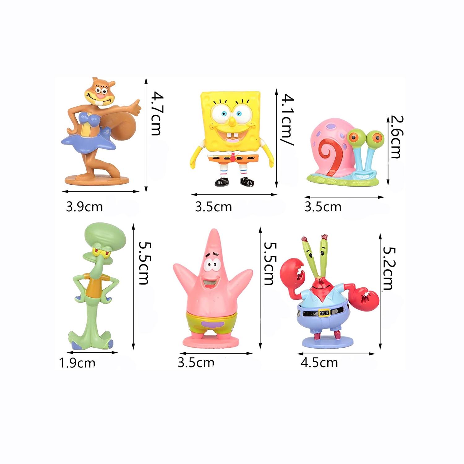 6PCS SPONGEBOB FIGURINE TOPPER SET