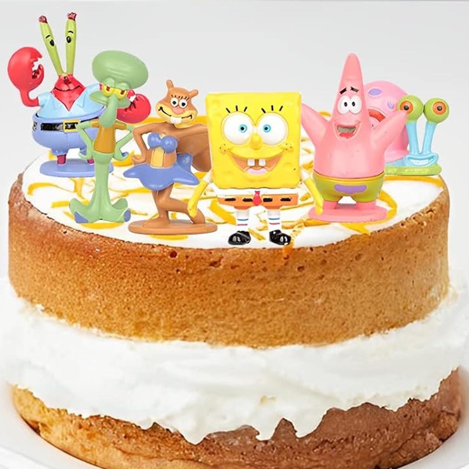 6PCS SPONGEBOB FIGURINE TOPPER SET