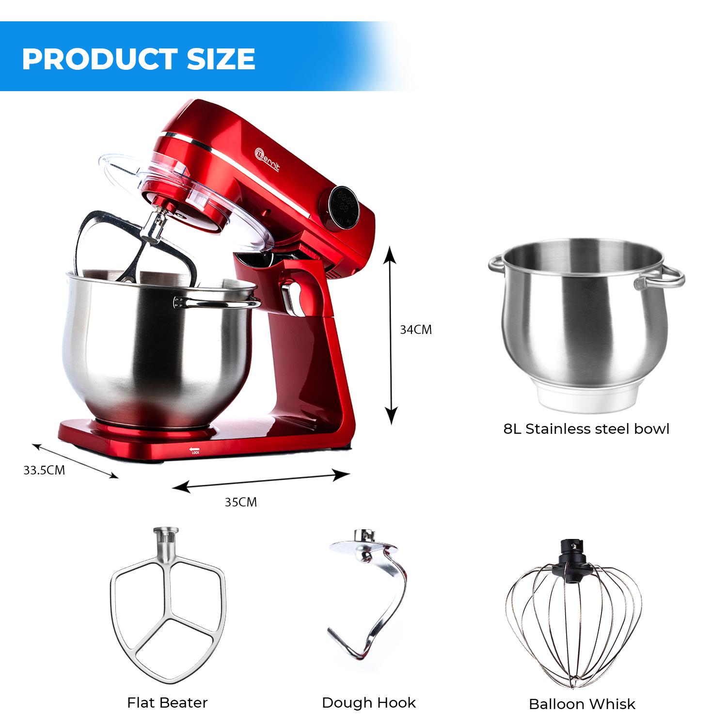 8 LITRES MERRIT STAND MIXER RED