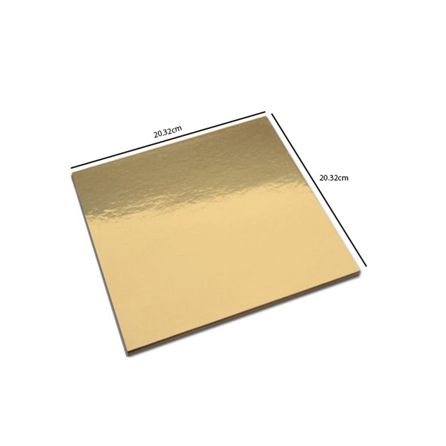 8'' SQUARE SMOOTH GOLD CAKE BOARD