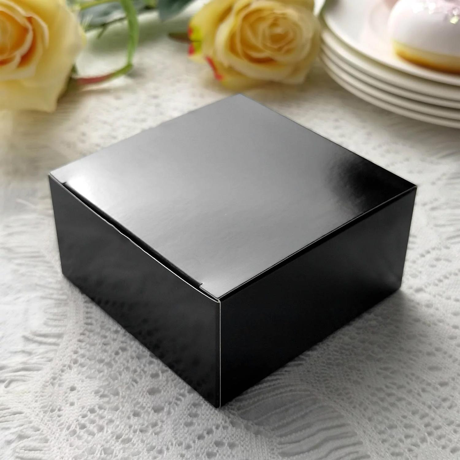 BLACK 9 X 9 X 4 INCHES CAKE BOX