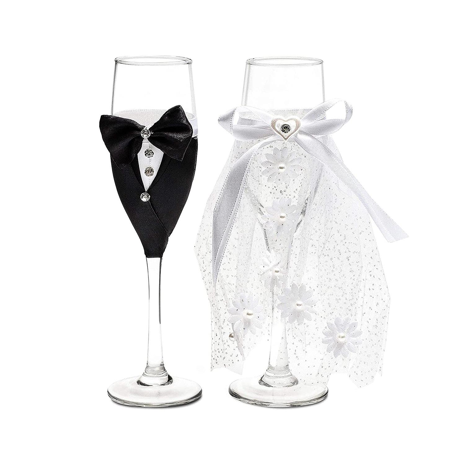 ALL PURPOSE FLUTE WINE GLASS DECORATED
