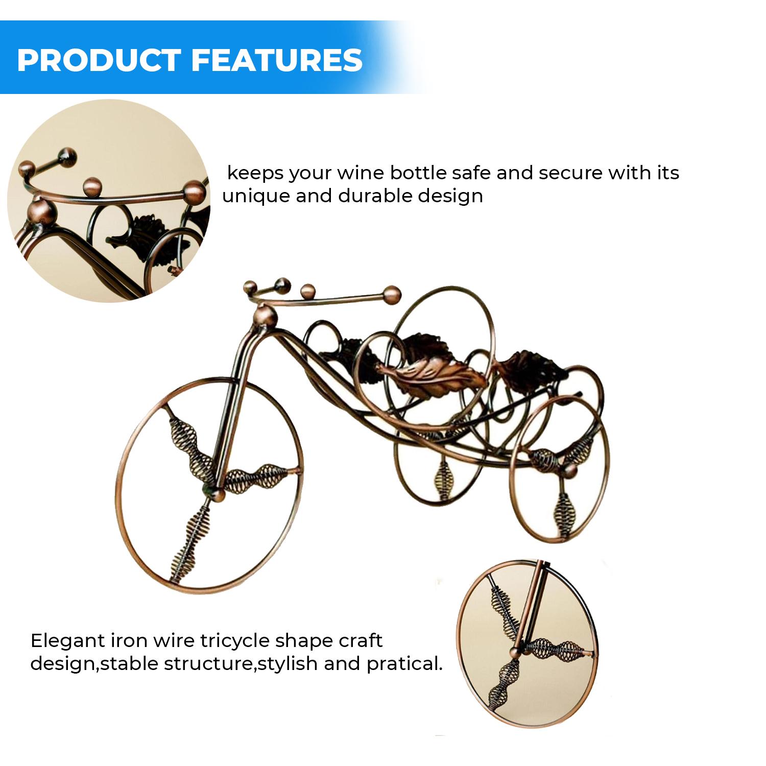 BICYCLE WINE HOLDER BRONZE