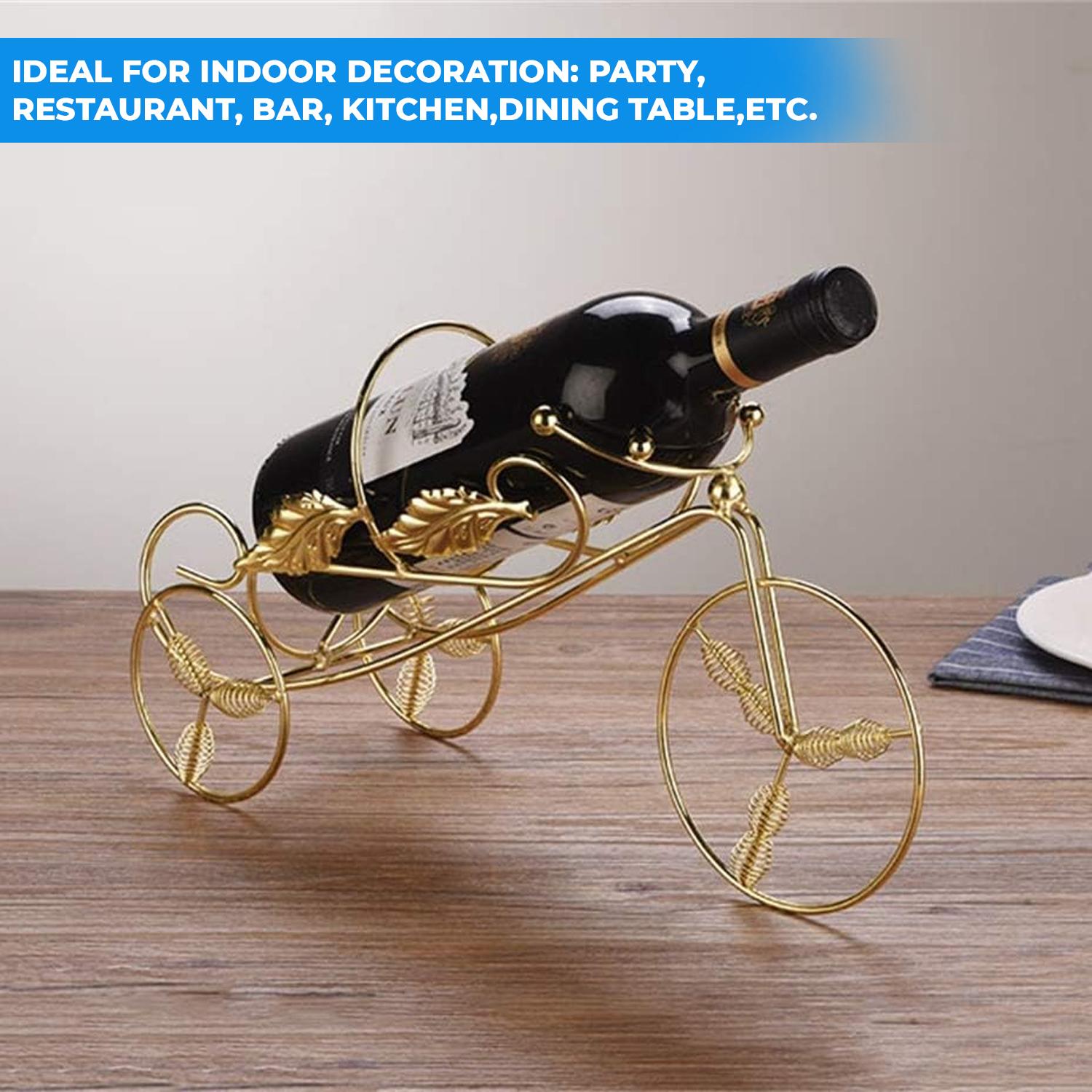BICYCLE WINE HOLDER GOLD