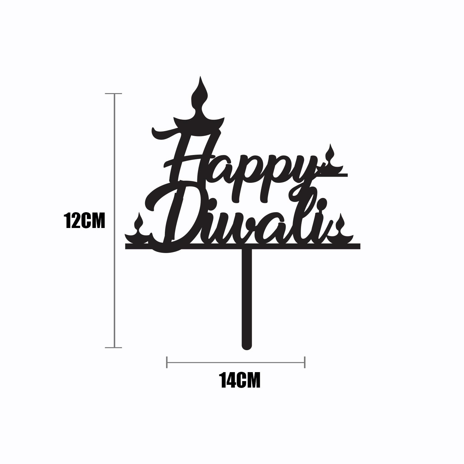 BLACK ACRYLC DIWALI TOPPER NO 01