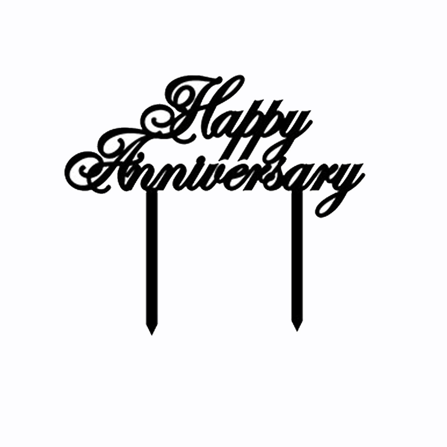 BLACK ACRYLIC ANNIVERSARY TOPPER NO 01