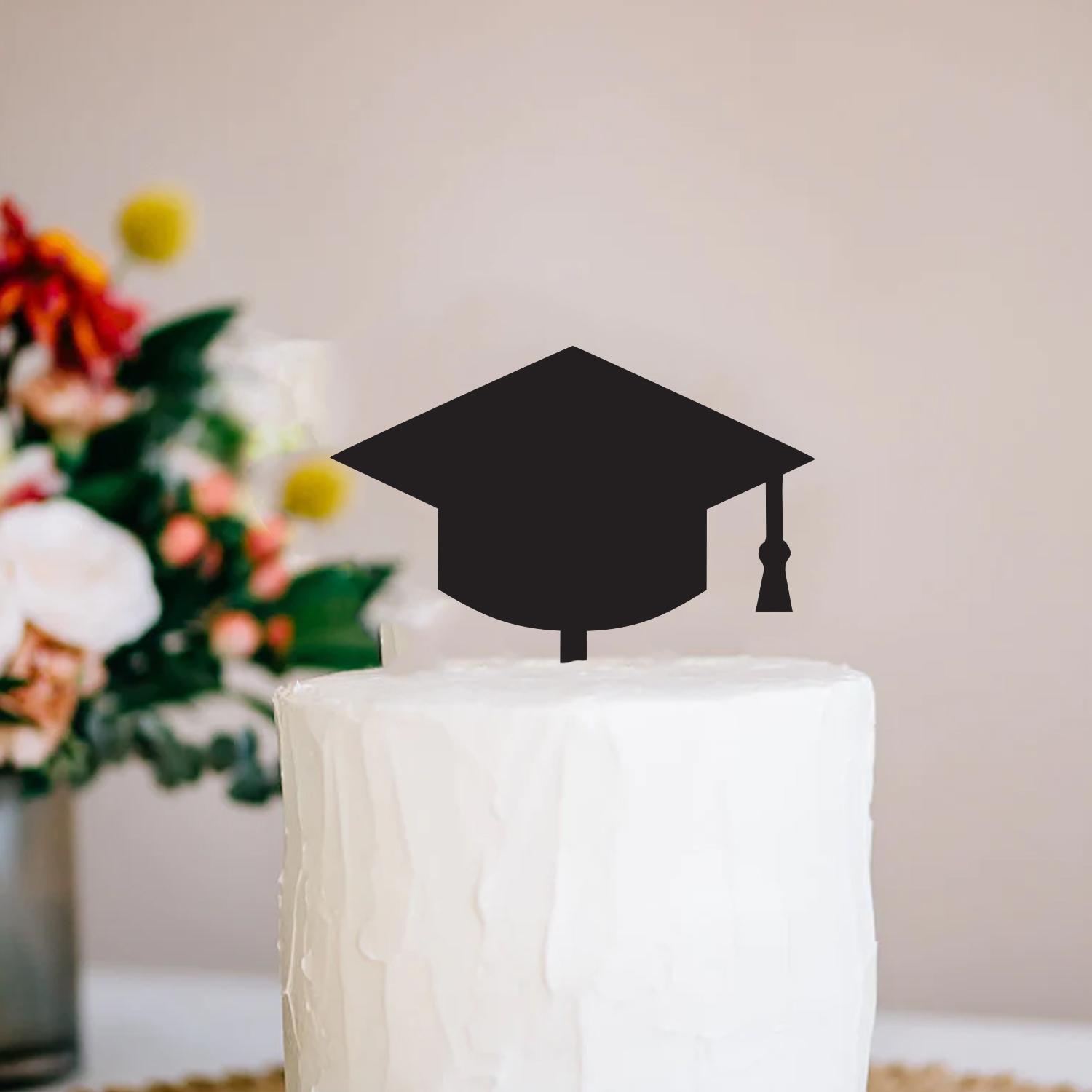 BLACK ACRYLIC GRADUATION CAP TOPPER