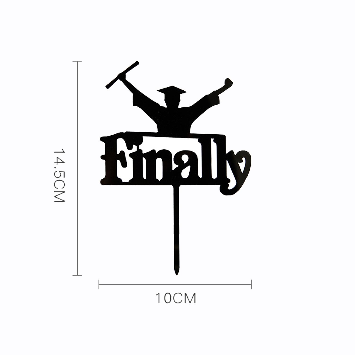 BLACK ACRYLIC GRADUATION TOPPER FINALLY