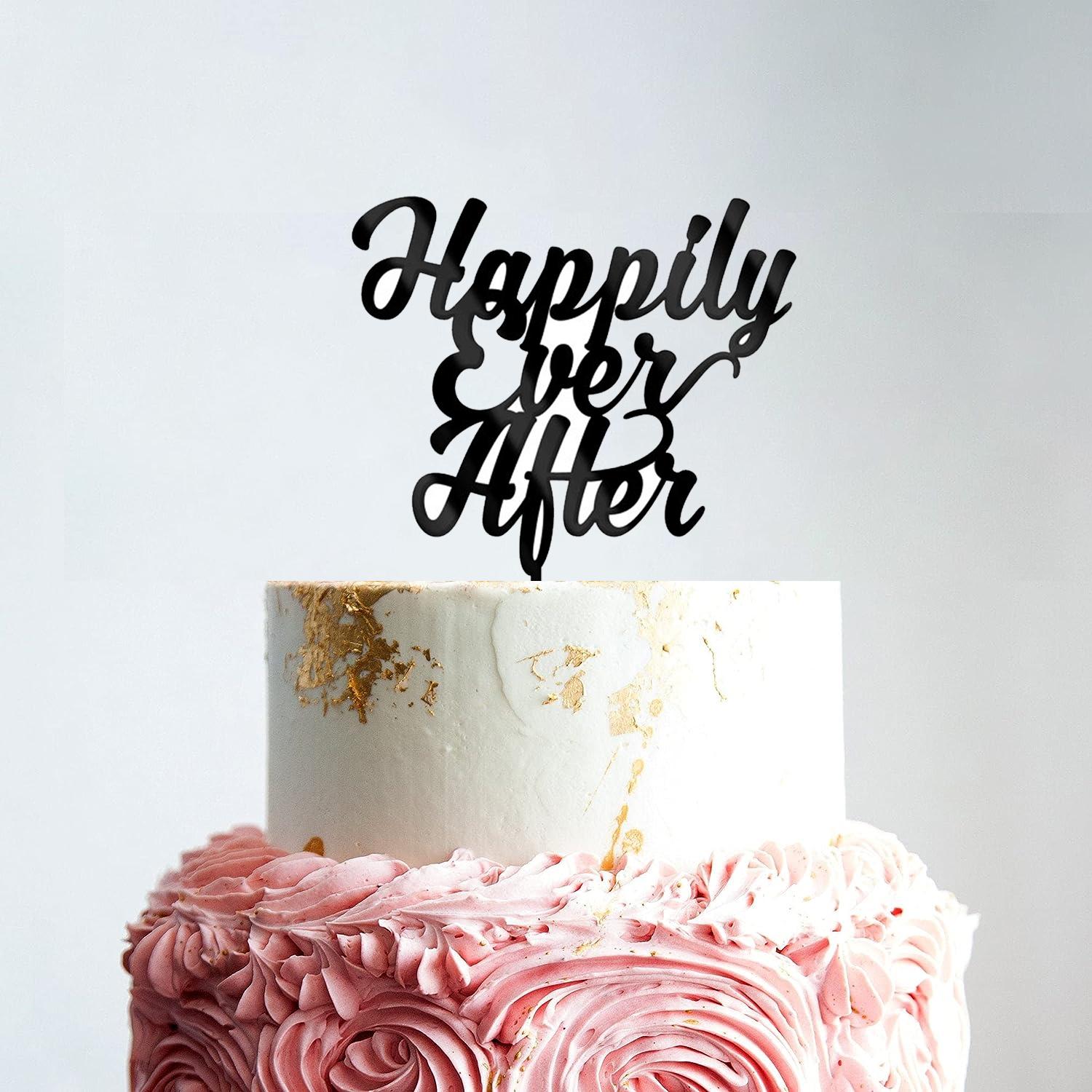 BLACK ACRYLIC HAPPILY EVER AFTER TOPPER