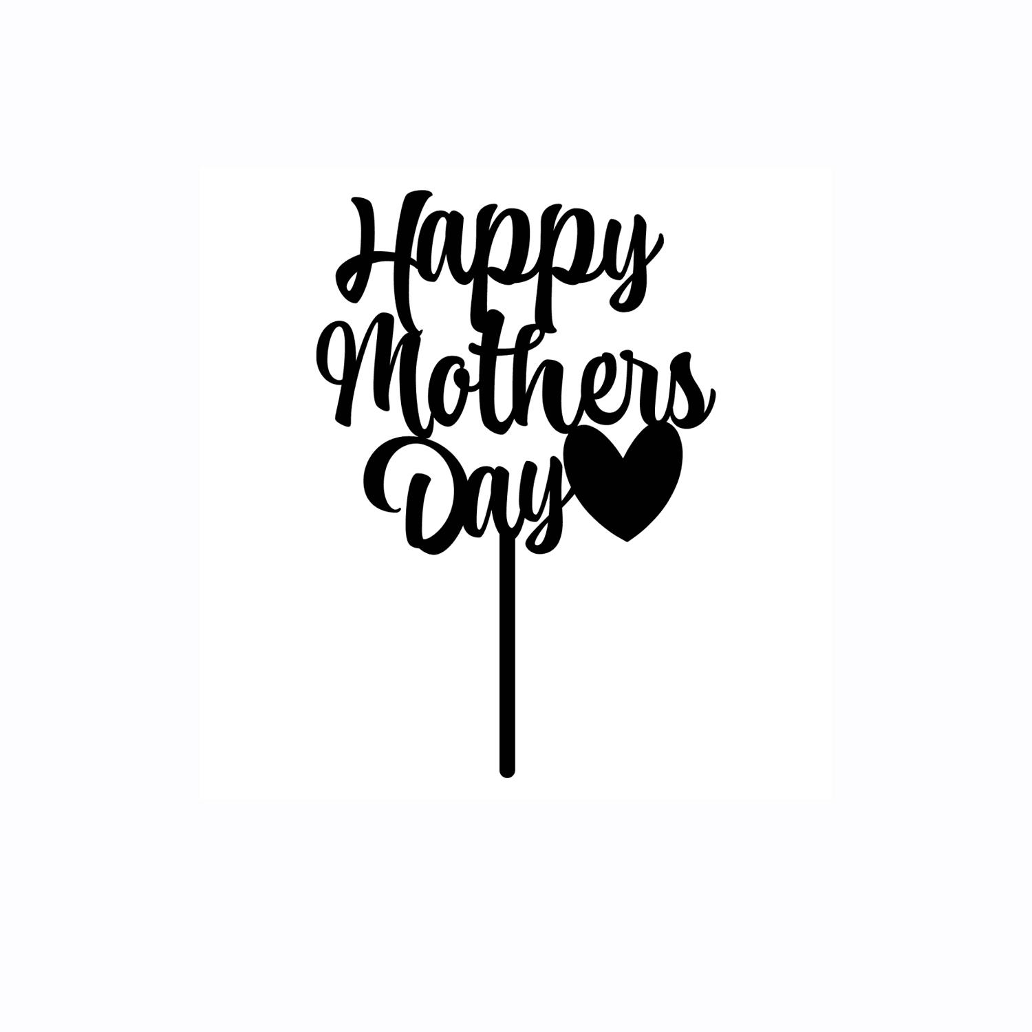 BLACK ACRYLIC MOTHERS DAY TOPPER NO 01