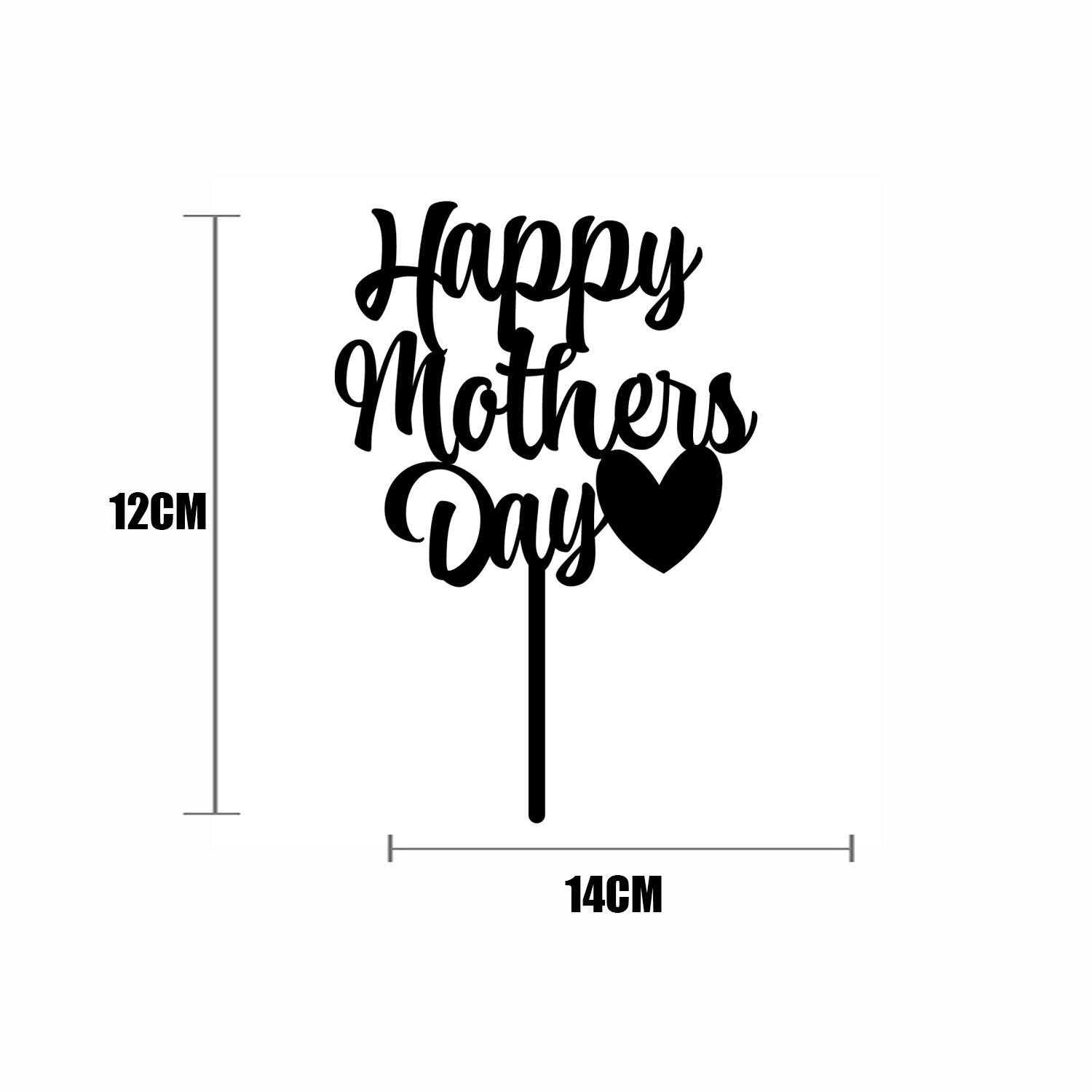 BLACK ACRYLIC MOTHERS DAY TOPPER NO 01