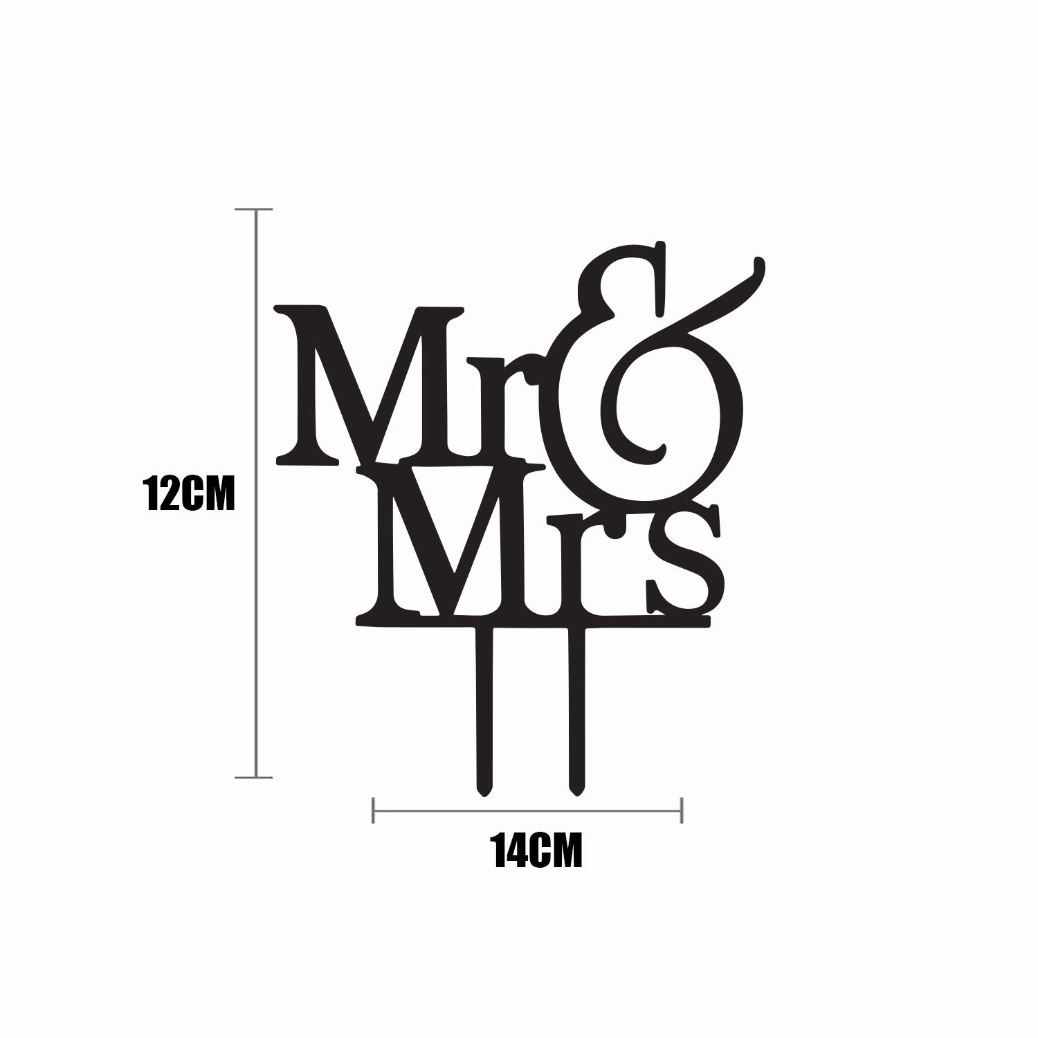 BLACK ACRYLIC MR & MRS TOPPER NO 01