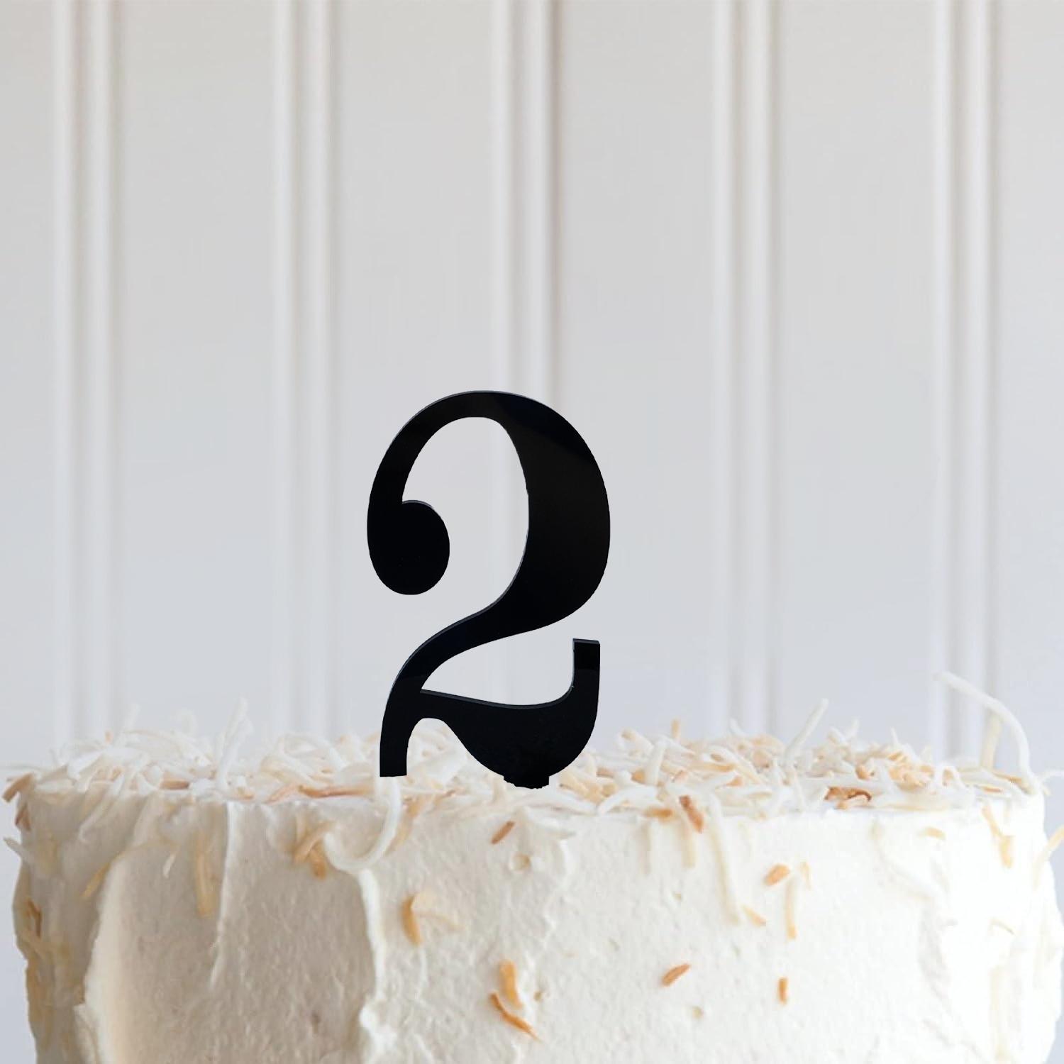 BLACK ACRYLIC NUMBER TOPPER NO 2