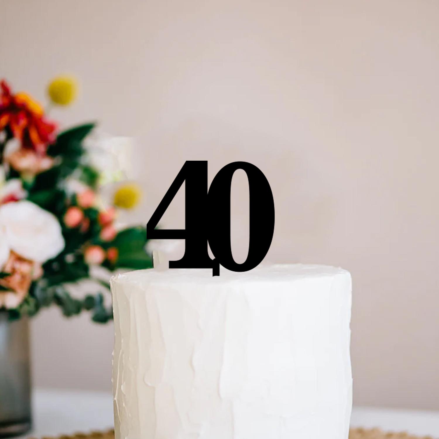 BLACK ACRYLIC NUMBER TOPPER NO 40