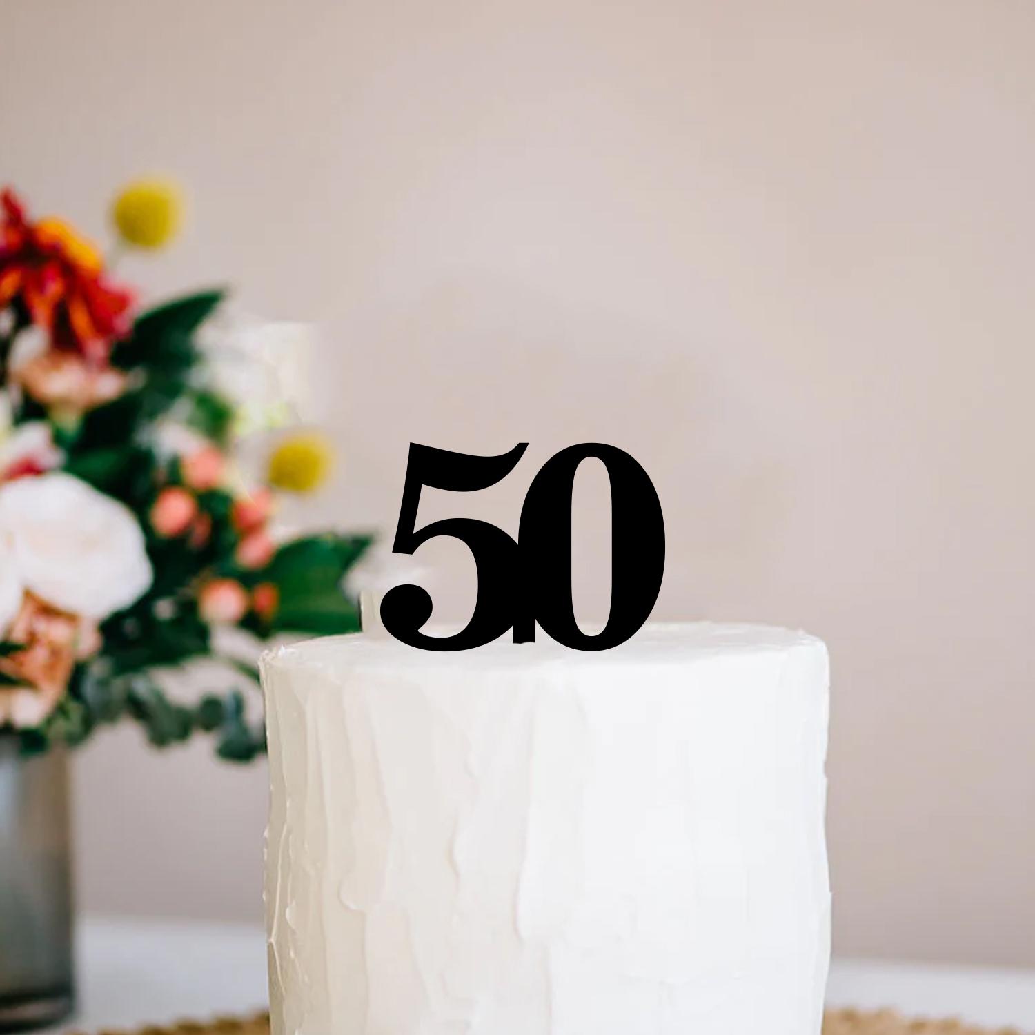 BLACK ACRYLIC NUMBER TOPPER NO 50