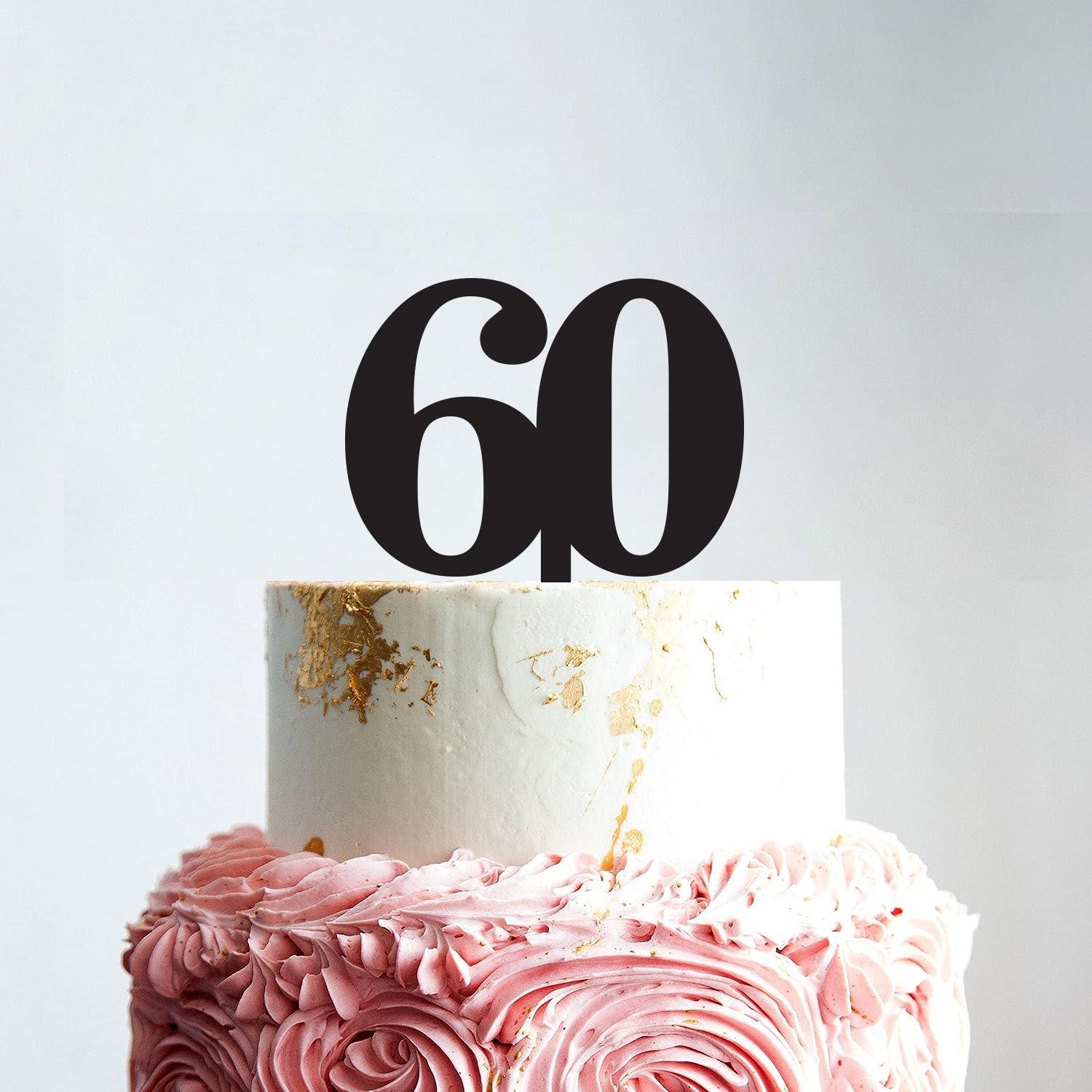 BLACK ACRYLIC NUMBER TOPPER NO 60