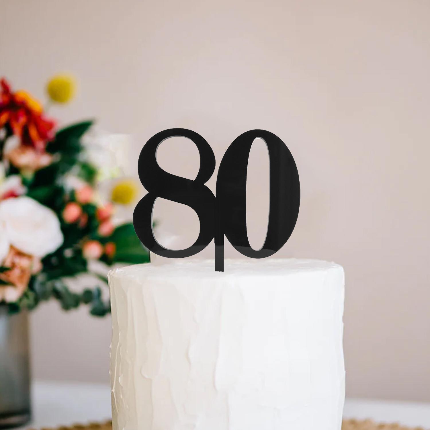 BLACK ACRYLIC NUMBER TOPPER NO 80