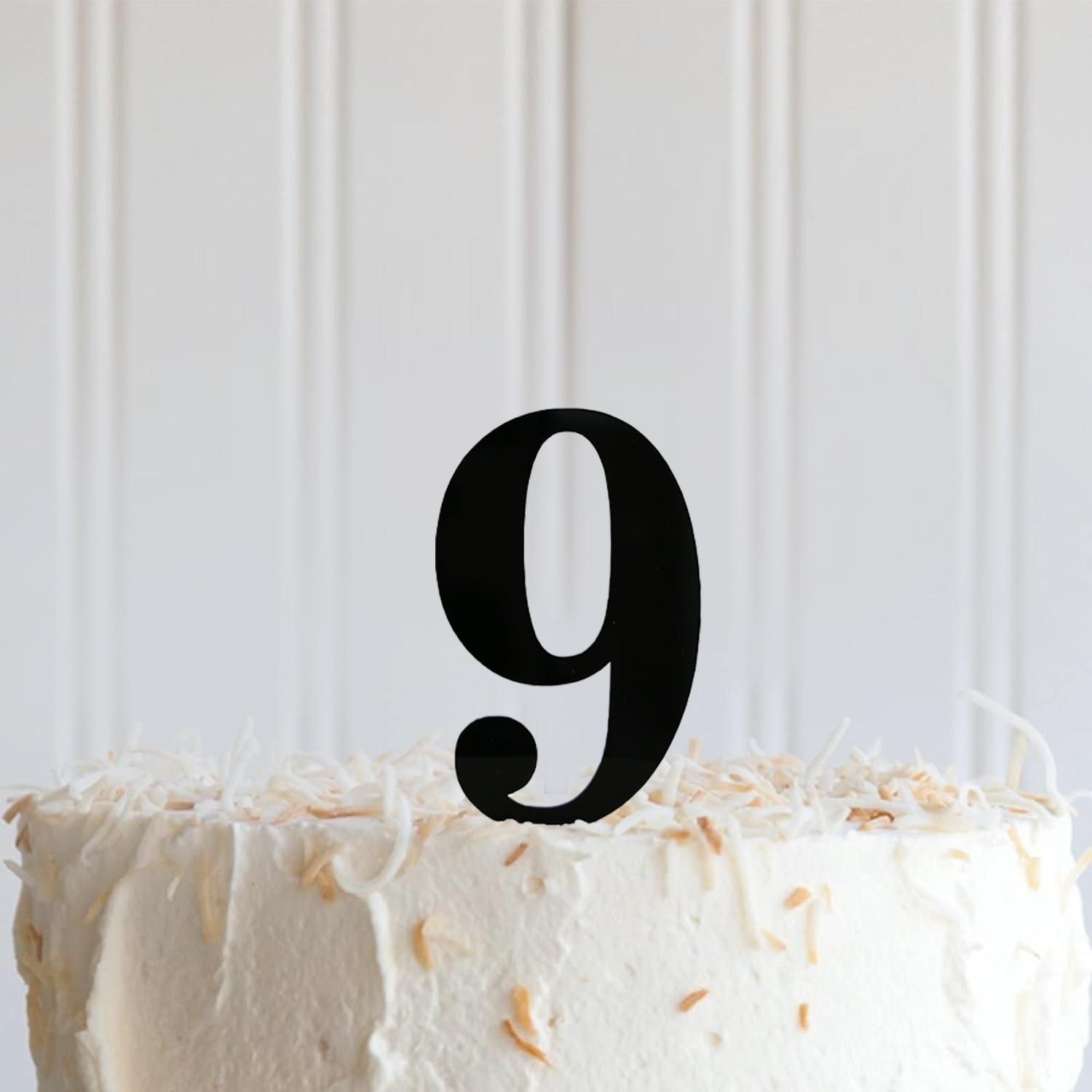 BLACK ACRYLIC NUMBER TOPPER NO 9