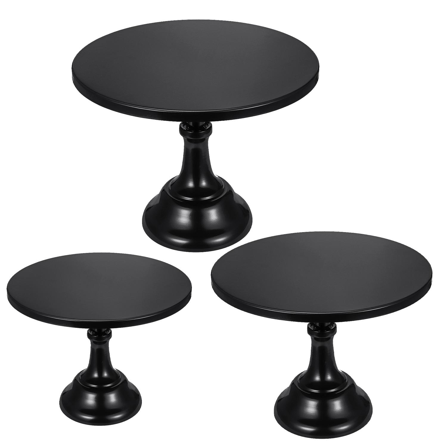 BLACK METALLIC CAKE STAND SET OF 3