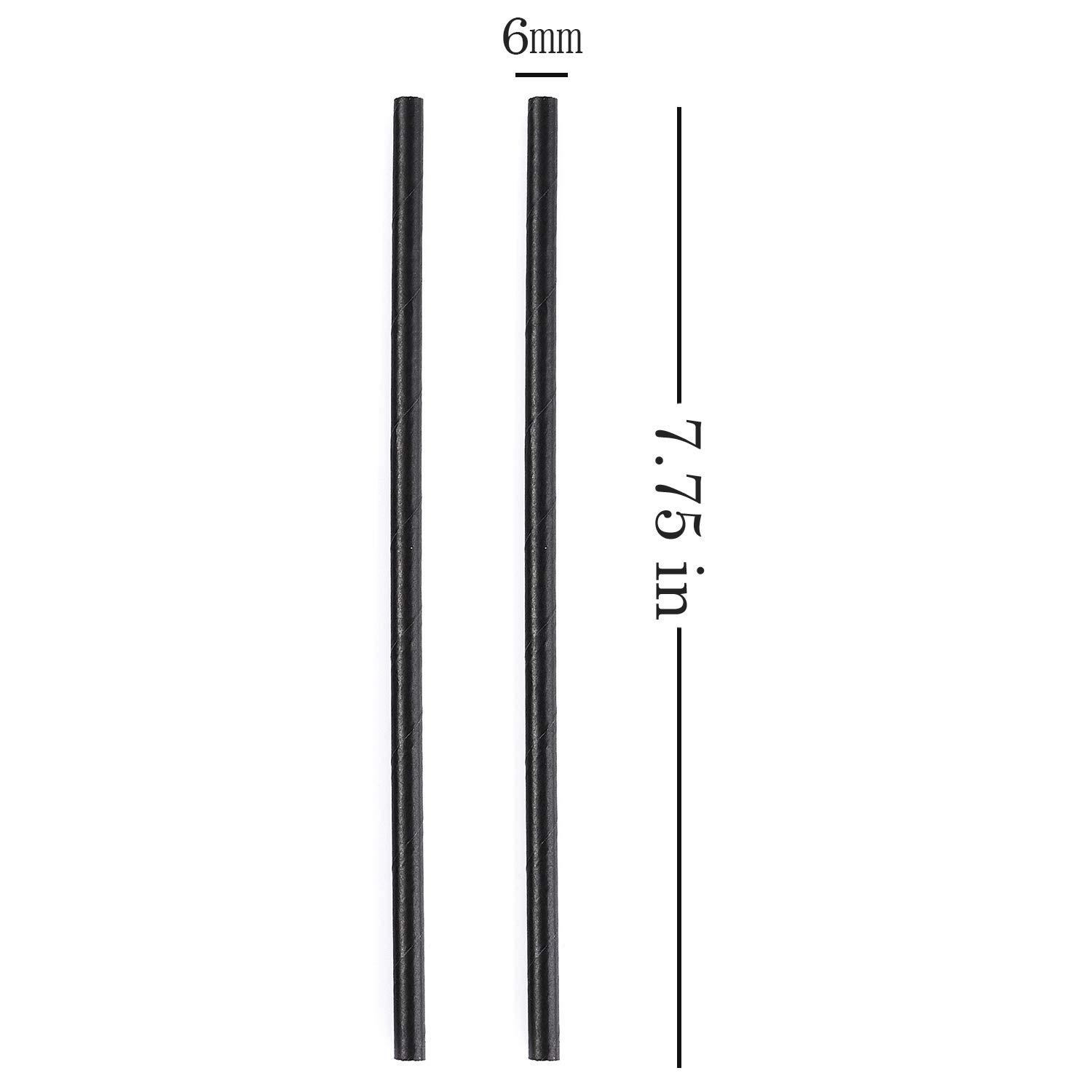 BLACK PAPER STRAWS 100PCS