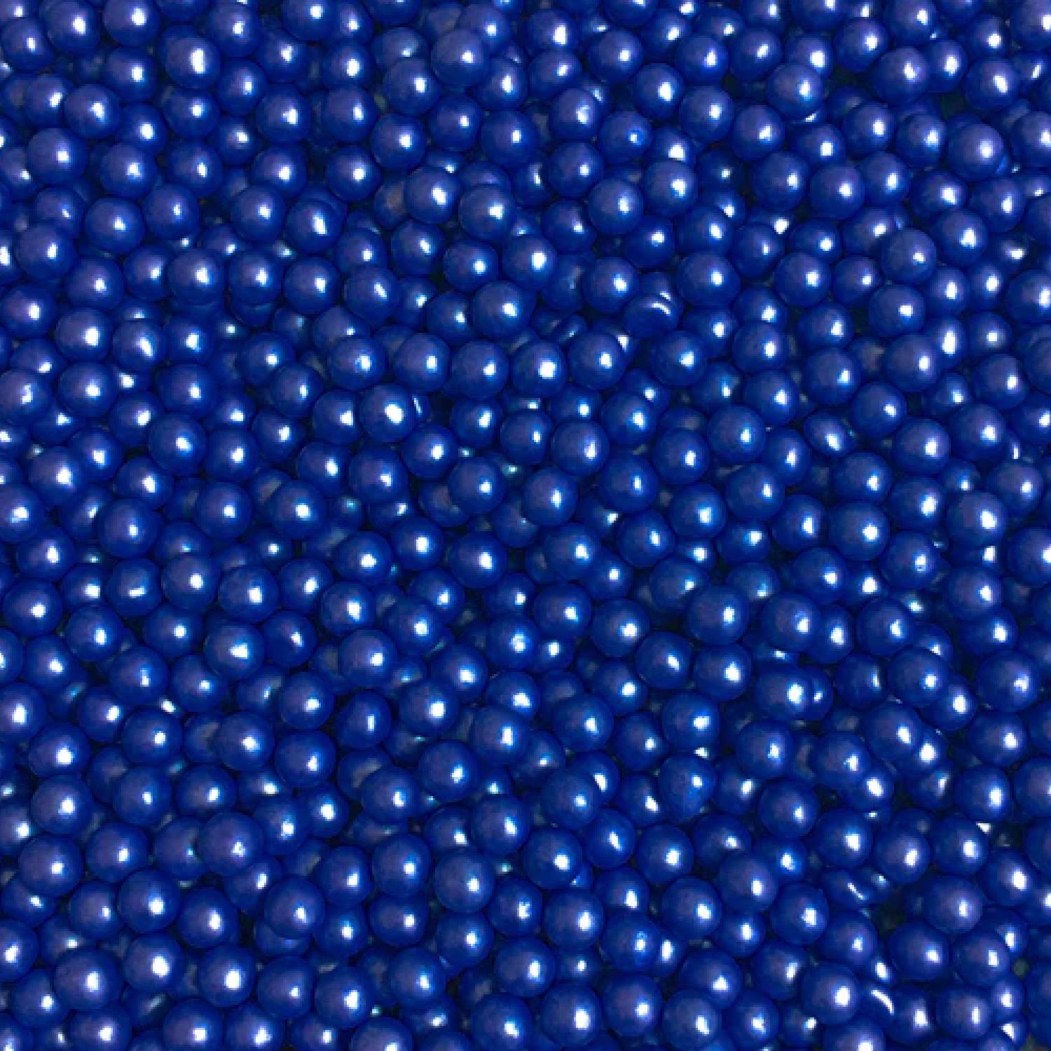 BLUE SUGAR PEARLS 4MM 15GM