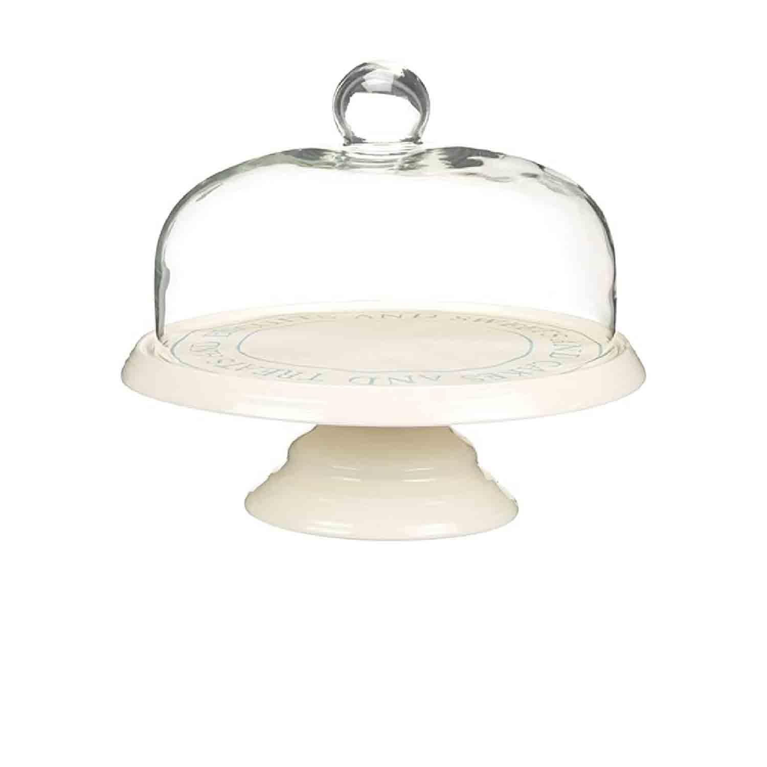 CLASSIC COLLECTION 29CM CERAMIC CAKE STAND WITH GLASS DOME