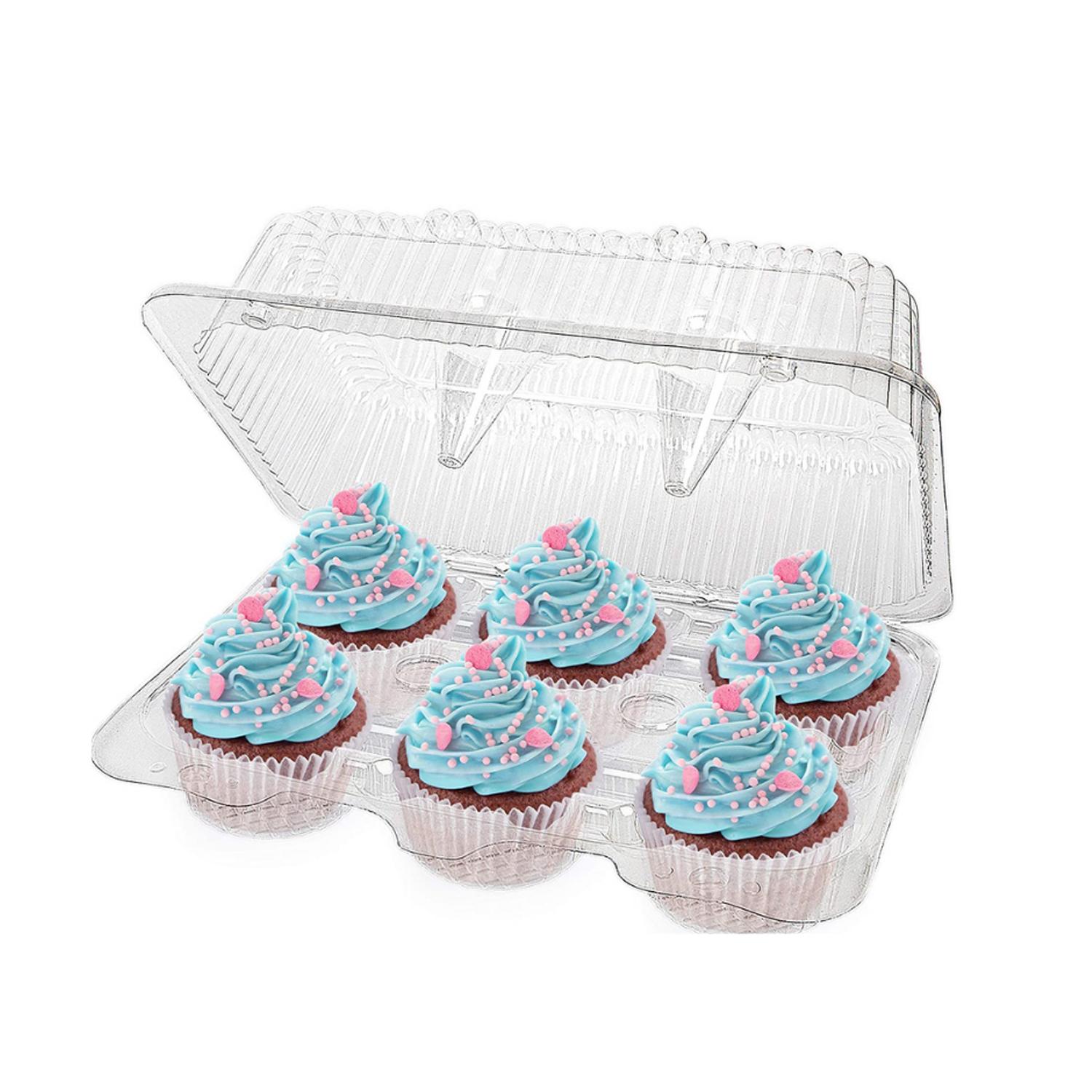 CLEAR PLASTIC CUPCAKE CONTAINER 6 CUP 110MM