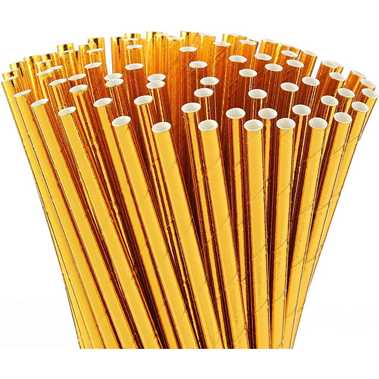 COLOURFUL PAPER STRAWS GOLD