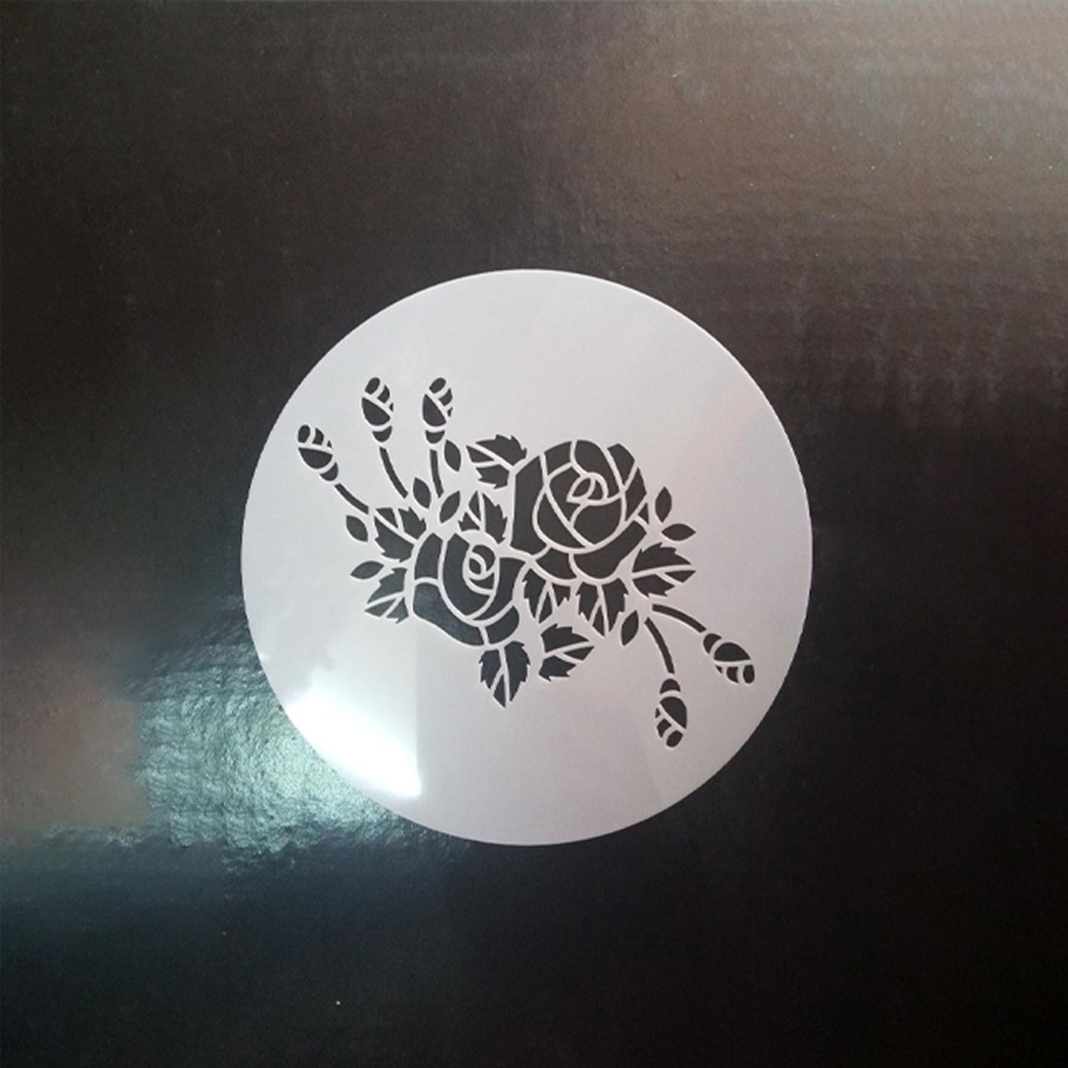 DOUBLE ROSE FLOWER CAKE STENCIL