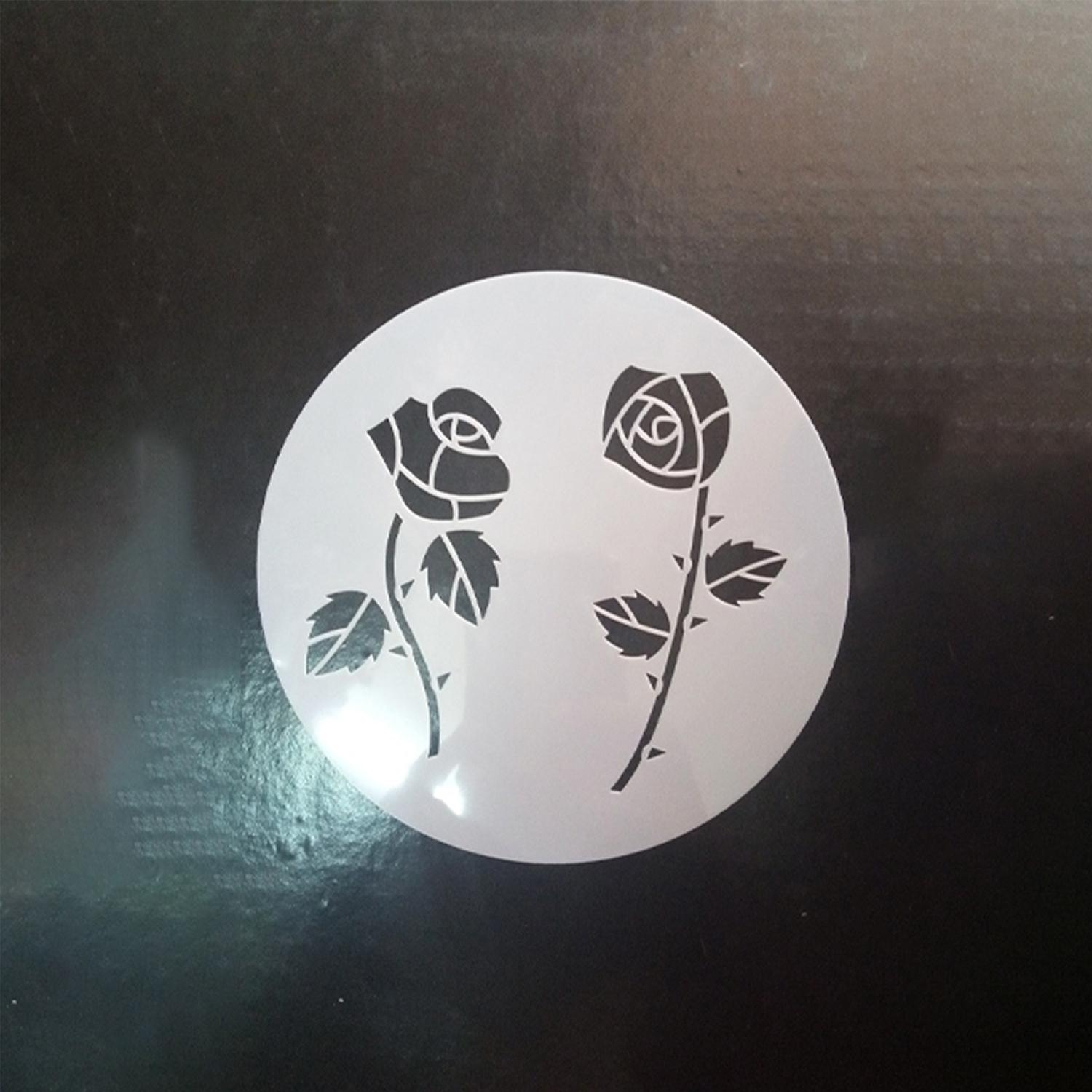 DOUBLE ROSE STEM CAKE STENCIL