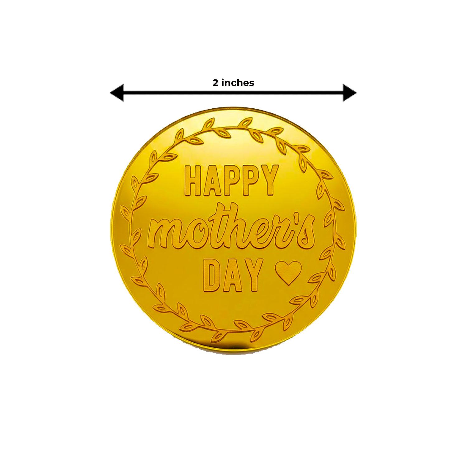 ACRYLIC MOTHERS DAY GOLD MIRROR DISC TOPPER
