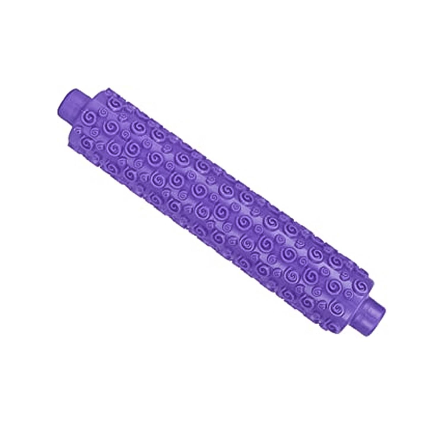 EMBOSSED ROLLING PIN 12 PURPLE WOVEN DESIGN