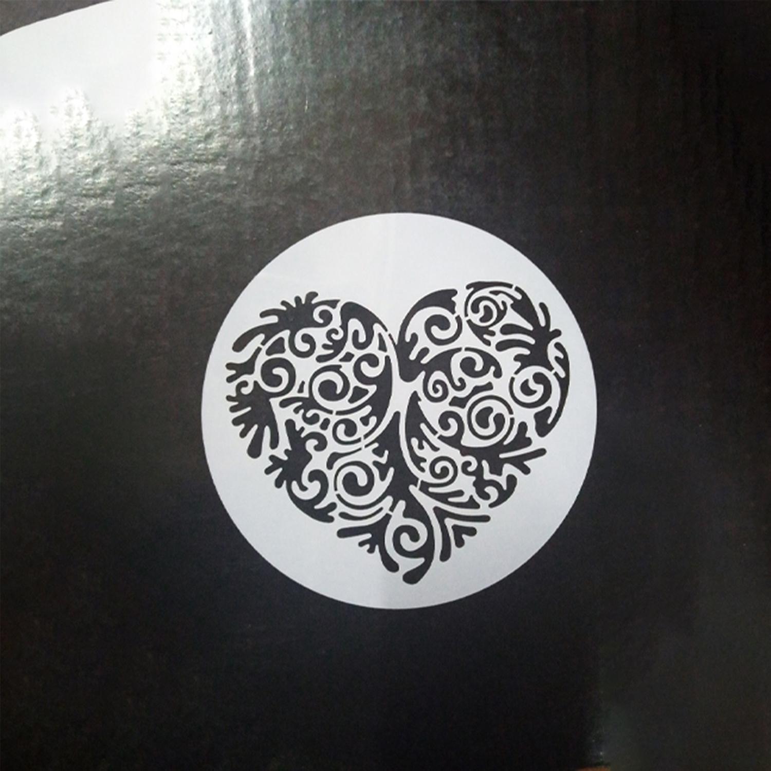 FLORAL HEART CAKE STENCIL