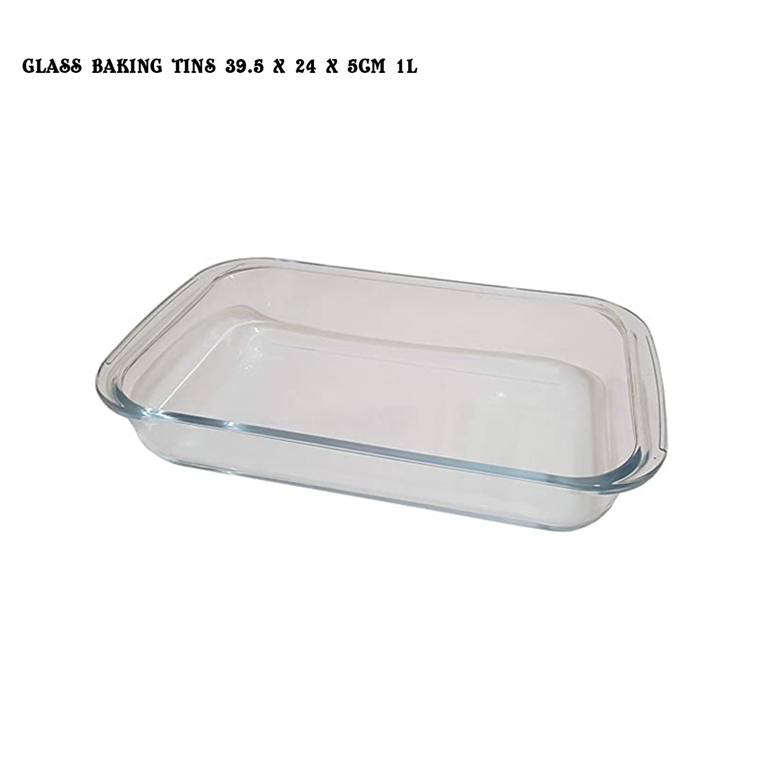 GLASS BAKING TINS 39.5 X 24 X 5CM 1L