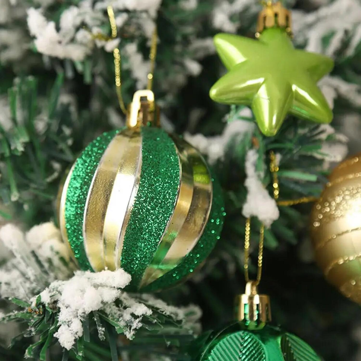 GOLD AND GREEN CHRISTMAS BALL 6CM