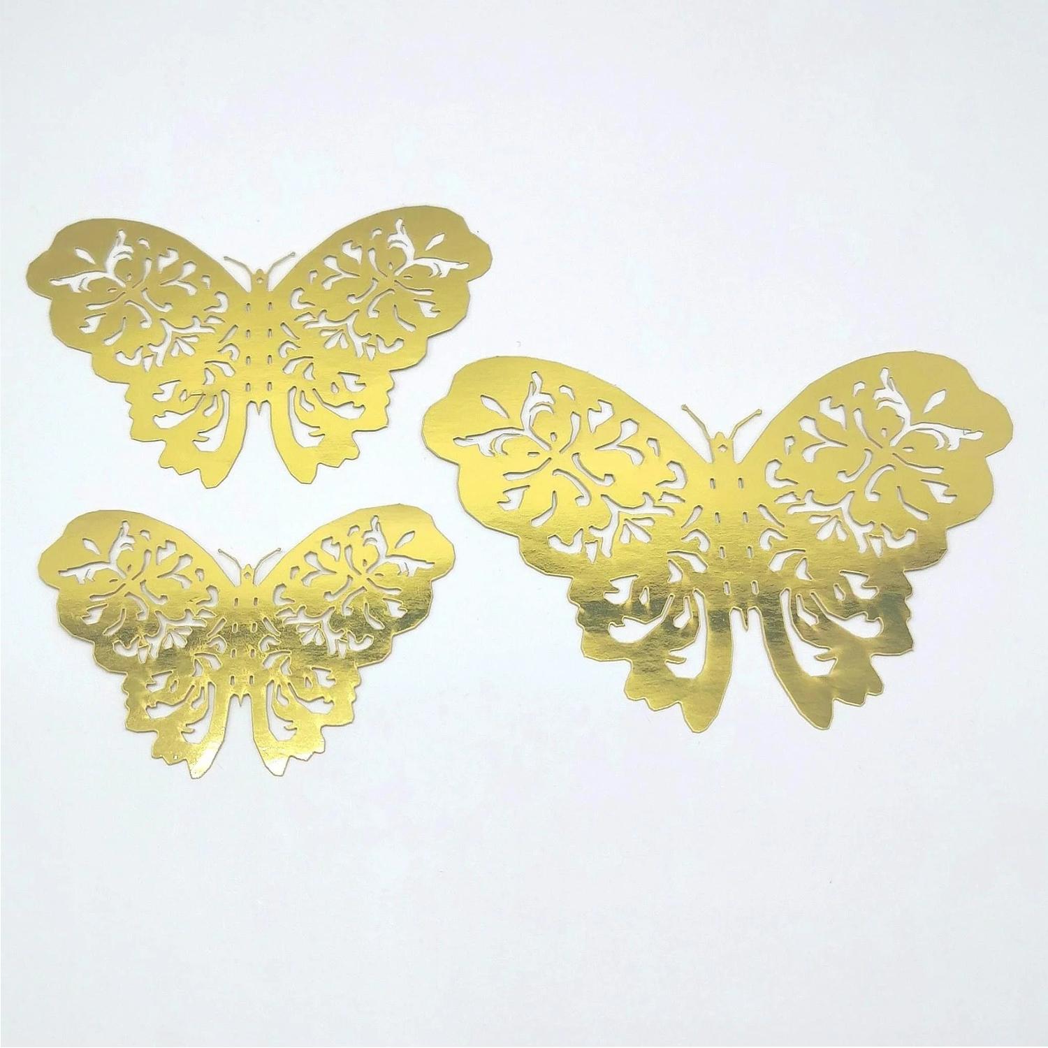 GOLD BUTTERFLY STICKER 1PC