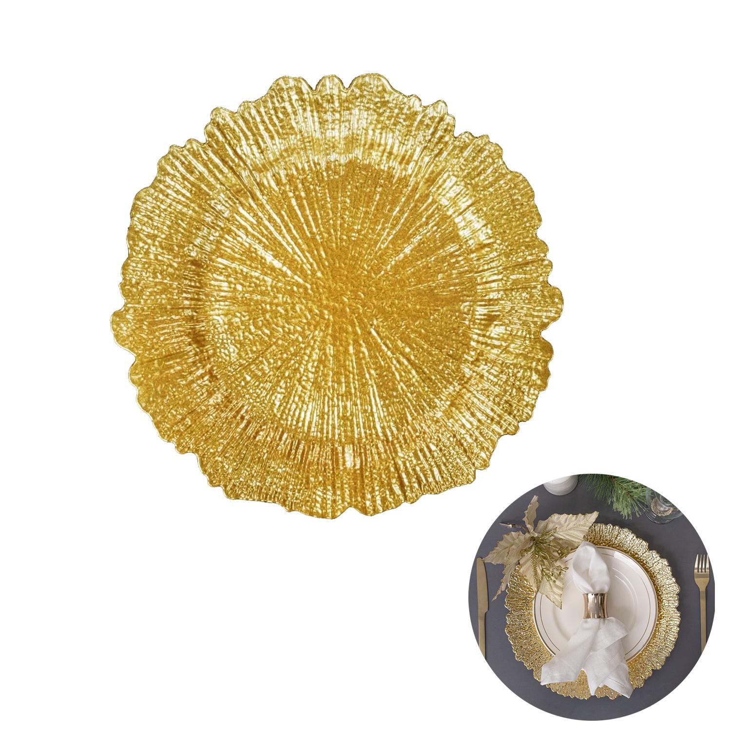 GOLD CHARGER PLATE 33CM