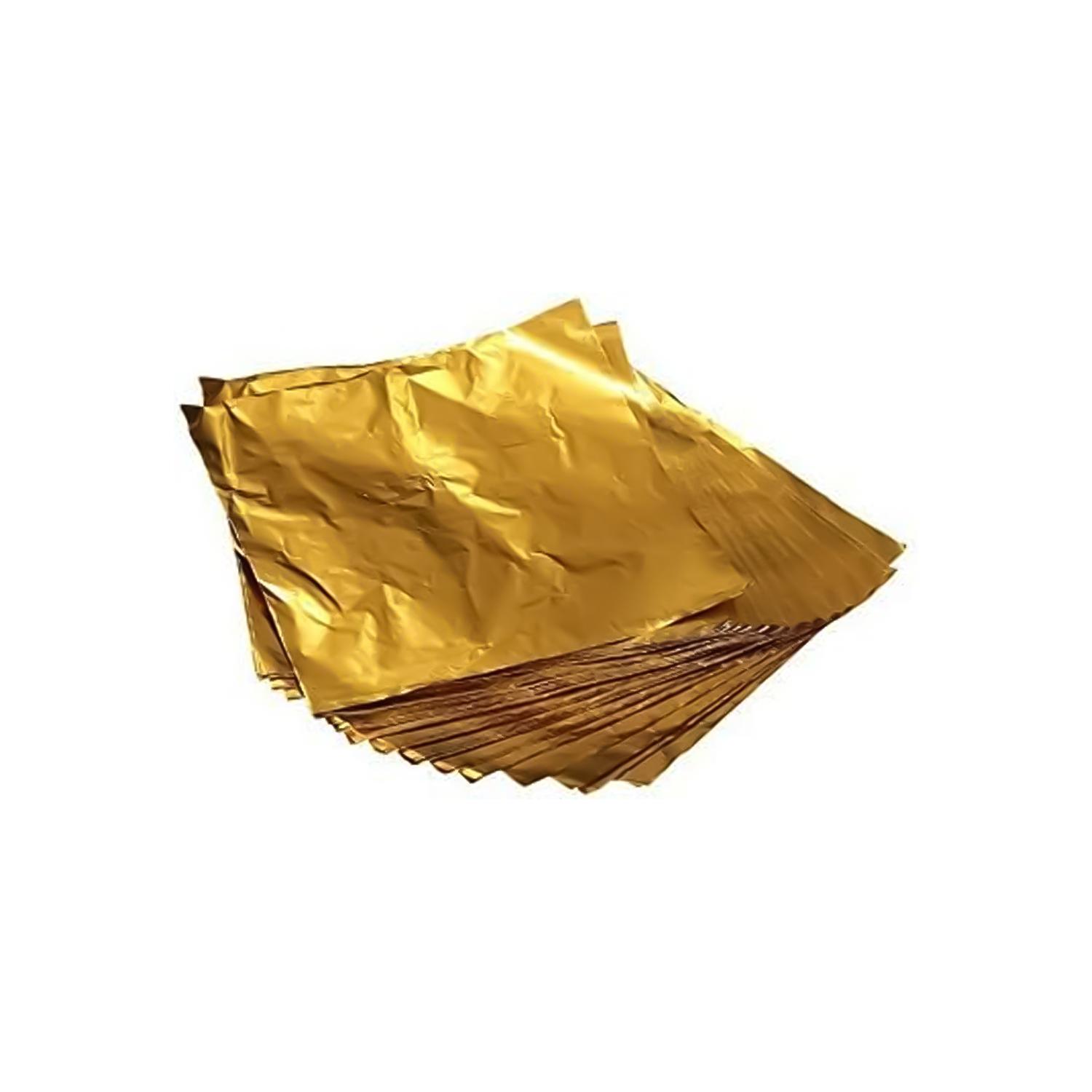 GOLD CHOCOLATE WRAPPERS 10X10CM 100PCS