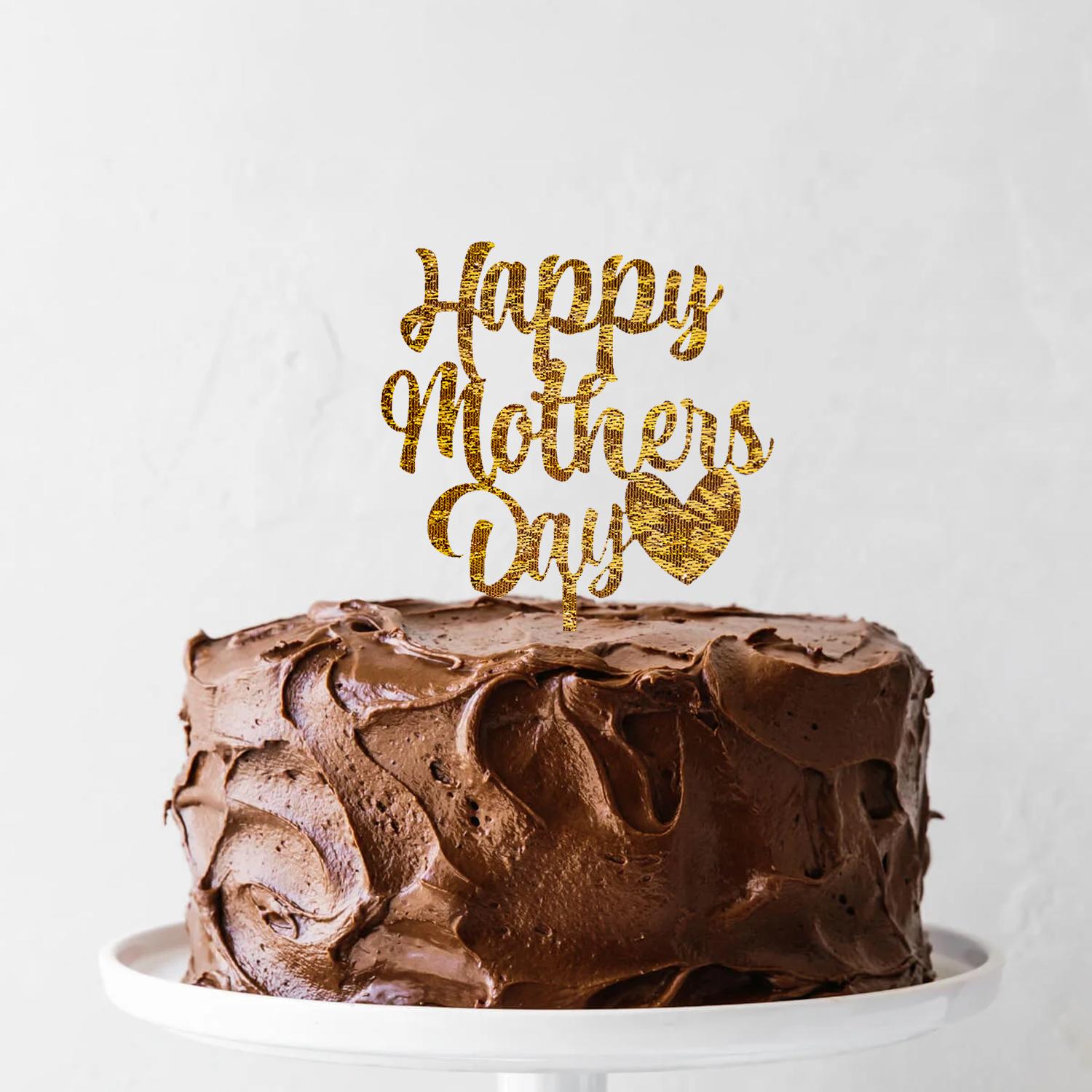 GOLD GLITTER ACRYLIC MOTHERS DAY TOPPER NO 01
