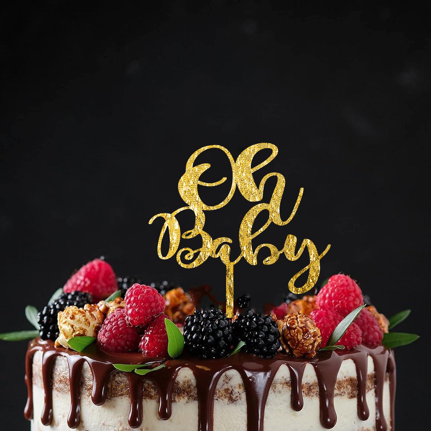 GOLD GLITTER BABY SHOWER TOPPER OH BABY