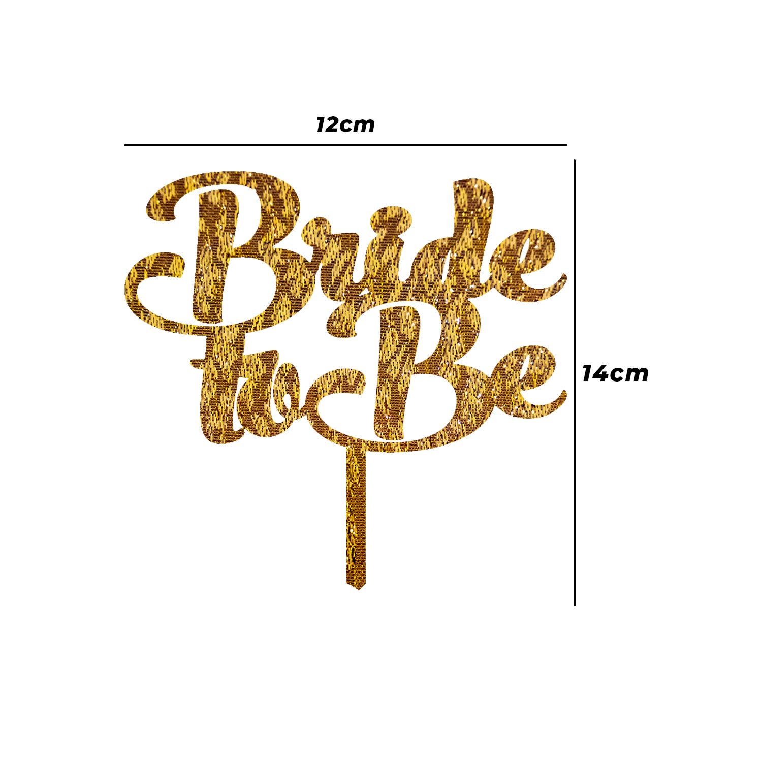 GOLD GLITTER BRIDAL SHOWER TOPPER BRIDE TO BE