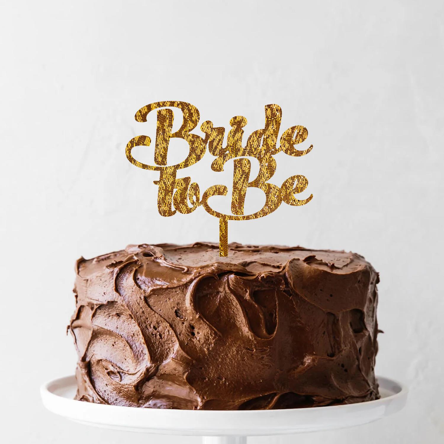 GOLD GLITTER BRIDAL SHOWER TOPPER BRIDE TO BE