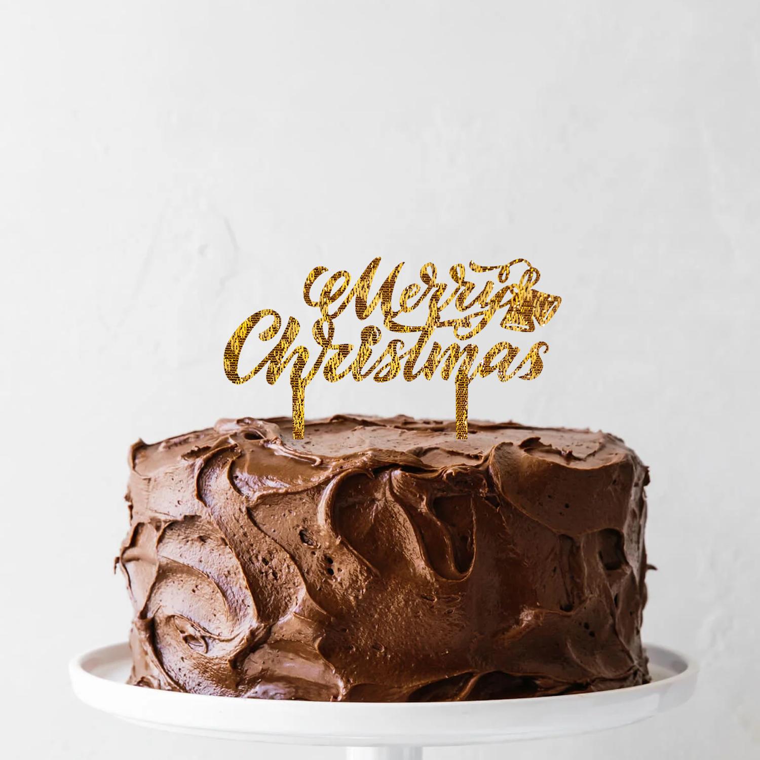 GOLD GLITTER CHRISTMAS TOPPER 01