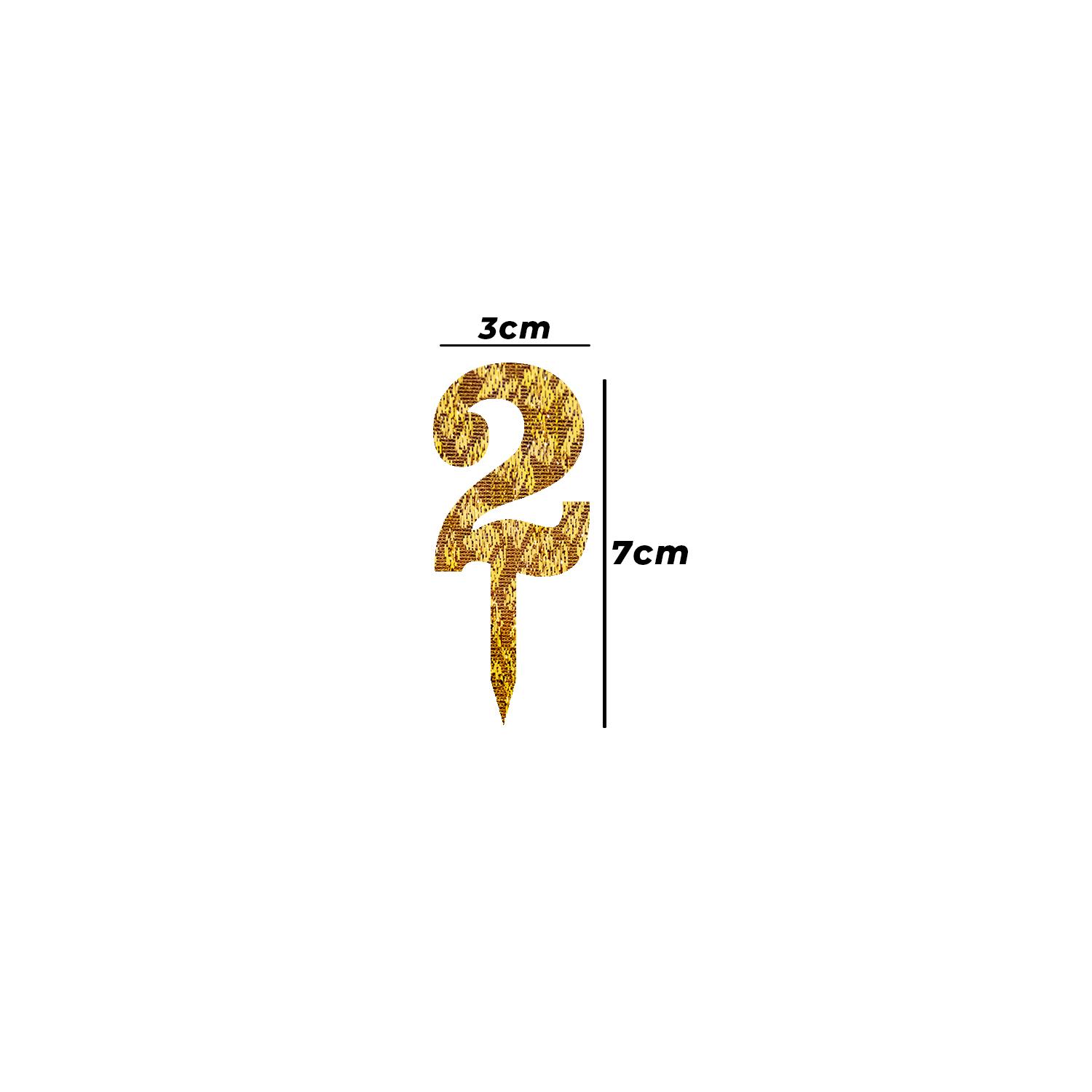 GOLD GLITTER MINI NUMBER TOPPER 2