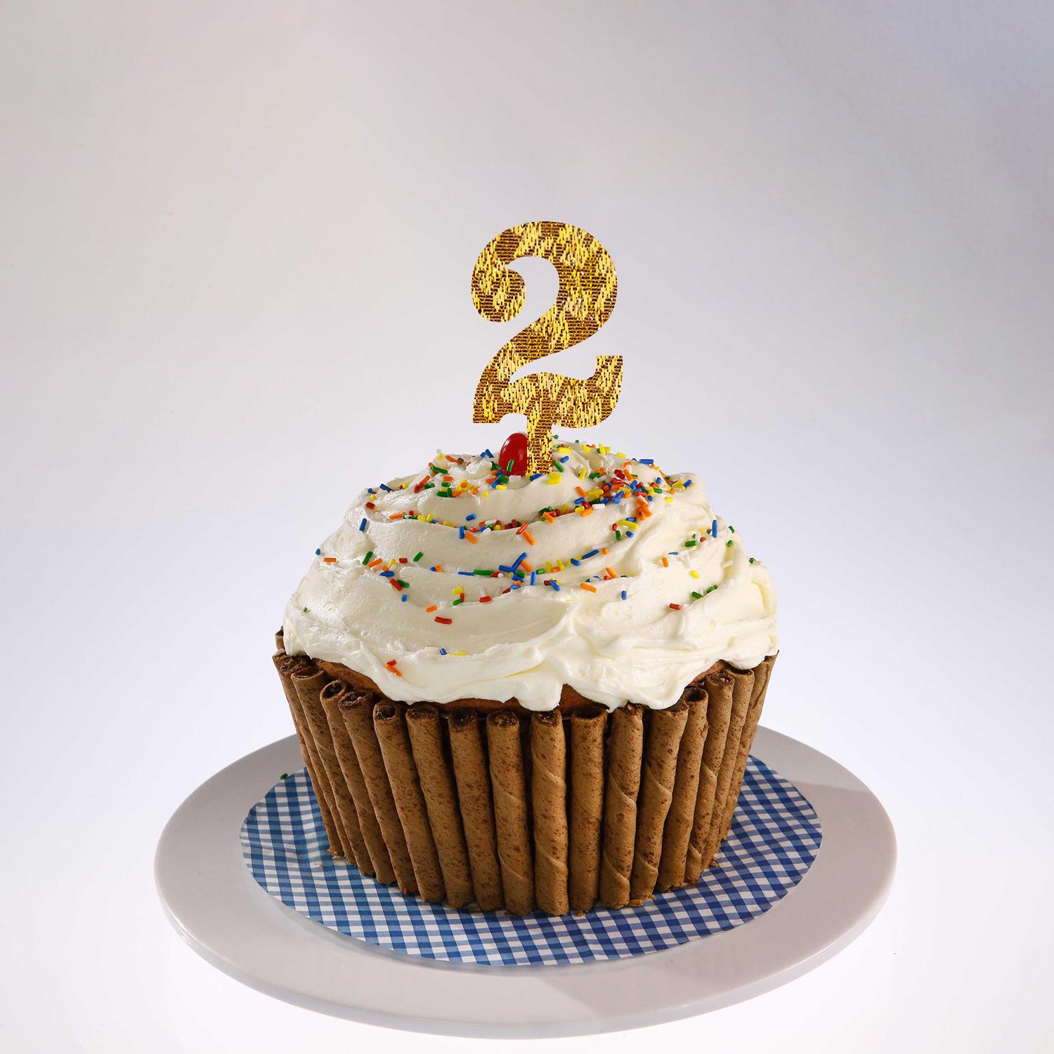 GOLD GLITTER MINI NUMBER TOPPER 2