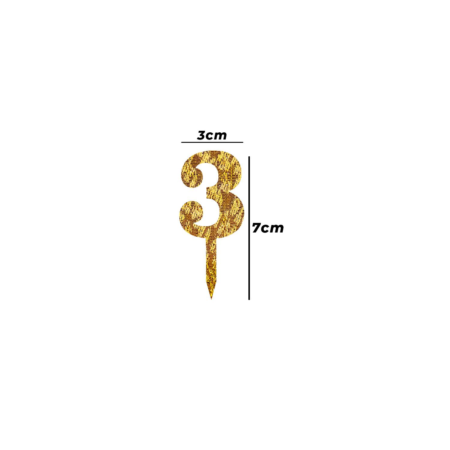 GOLD GLITTER MINI NUMBER TOPPER 3